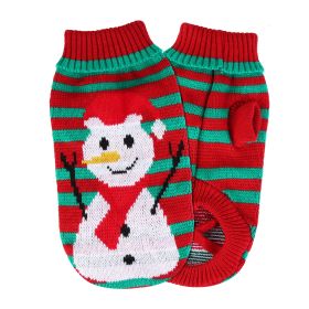 Pet Christmas Turtleneck Sweater Dog Cat Christmas Clothes Snowman Stripes Costume Winter Holiday Sweater for Small Medium Kitten Puppy Cats Dogs (Option: snowman_s)